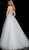 Jovani - 65379 Crystal Embellished Plunging V-neck Ballgown in Gray