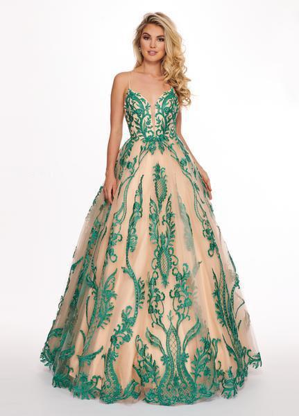 Rachel Allan - 6537 Bead Embellished Sweetheart Ballgown In Green