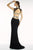 Alyce Paris - 6537 Beaded High Neck Two-Piece Jersey Gown In Black and Silver