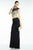 Alyce Paris - 6537 Beaded High Neck Two-Piece Jersey Gown In Black and Silver