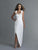 Saboroma - 4022 Sleeveless Shimmering Queen Anne Neck Tulip Gown In White