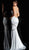 Jovani - 65386 Applique Plunging V-neck Trumpet Dress In Silver