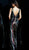 Jovani - 65396 Plunging V Neck Fitted Jumpsuit in Black