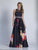 Dave & Johnny - A6540 Embellished High Neck A-line Gown in Black and Print