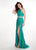 Rachel Allan - 6541 Two-Piece Glitter Tulle Sheath Gown In Green