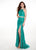 Rachel Allan - 6541 Two-Piece Glitter Tulle Sheath Gown In Green