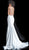 Jovani - 65416 Sleeveless Open Back Glitter Jersey Mermaid Gown In White
