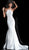 Jovani - 65416 Sleeveless Open Back Glitter Jersey Mermaid Gown In White