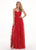 Rachel Allan - 6543 Taffeta Sweetheart Embroidered A-line Dress In Red