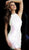 Jovani - 65456 High Neck Novelty Paillettes Sheath Dress in White