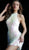 Jovani - 65456 High Neck Novelty Paillettes Sheath Dress in White