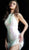 Jovani - 65456 High Neck Novelty Paillettes Sheath Dress in White