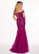 Rachel Allan - 6545 Lace Appliqued Off Shoulder Tulle Mermaid Gown In Purple and Red