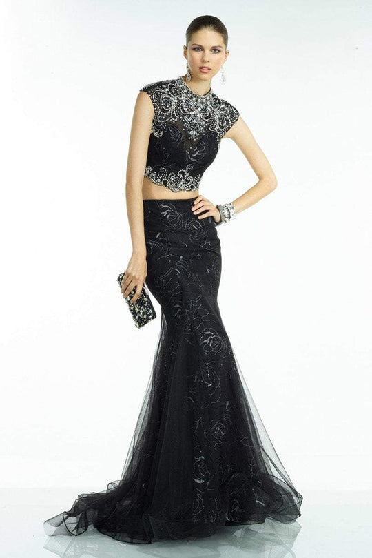 Alyce Paris - 6551 Two Piece Dress In Black Silver