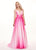 Rachel Allan - 6552 Two Piece Plunging Off-Shoulder A-line Dress In Pink