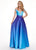 Rachel Allan - 6552 Two Piece Plunging Off-Shoulder A-line Dress In Blue and Purple