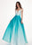 Rachel Allan - 6552 Two Piece Plunging Off-Shoulder A-line Dress In White and Green