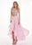 Rachel Allan - 6553 Two-Piece Floral Jeweled A-Line Gown In Pink