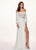 Rachel Allan - 6554 Bishop Sleeve Illusion Corset Bodice Gown In White