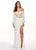 Rachel Allan - 6554 Bishop Sleeve Illusion Corset Bodice Gown In White