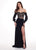 Rachel Allan - 6554 Bishop Sleeve Illusion Corset Bodice Gown In Black