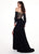 Rachel Allan - 6554 Bishop Sleeve Illusion Corset Bodice Gown In Black