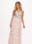 Rachel Allan - 6555 Beaded Floral Plunging Halter Dress In Pink