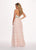 Rachel Allan - 6555 Beaded Floral Plunging Halter Dress In Pink