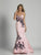 Dave & Johnny - A6556 Sweetheart Neck Floral Mermaid Gown  in Pink