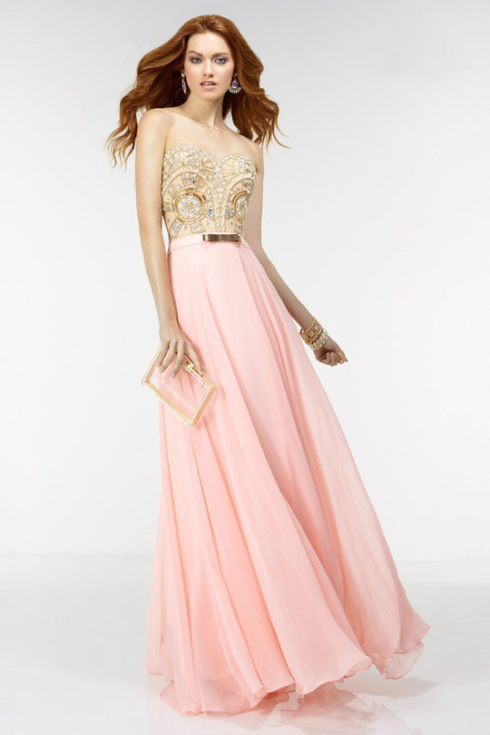Alyce Paris - 6556 Prom Dress in Rosewater Nude Gold