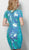 Jovani - 65575 Short Sleeve Bateau Paillette Sheath Dress in Blue
