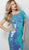 Jovani - 65575 Short Sleeve Bateau Paillette Sheath Dress in Blue