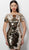 Jovani - 65575 Short Sleeve Bateau Paillette Sheath Dress in Gold