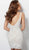 Jovani - Lace Embellished Plunging V-neck Cocktail Dress 65576 In White