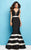 Mac Duggal Flash Spring - 65577 Plunging V-neck Mermaid Dress In Black and White
