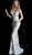 Jovani - 65578 Sequined Plunging V-Neck Evening Gown in Silver