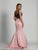 Dave & Johnny - A6559 Two-Piece Deep V-Neck Mermaid Gown in Pink