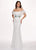 Rachel Allan - 6563 Off Shoulder Floral Crystal Cutout Lace Gown In White