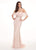 Rachel Allan - 6563 Off Shoulder Floral Crystal Cutout Lace Gown In Pink