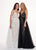 Rachel Allan - 6566 Sweetheart Gown with Overlay In White And Black