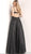 Jovani - 65672 V-Neck A-Line Evening Gown in Black