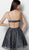 Jovani - 65673 Spaghetti Strap Glitter Mesh A-Line Dress In Gray