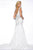 Mac Duggal - Crystal Draped Lace Mermaid Gown in White