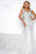 Mac Duggal - Crystal Draped Lace Mermaid Gown in White