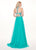 Rachel Allan - 6568 Crystal Embellished Illusion Top Chiffon Gown In Green