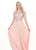 Rachel Allan - 6568 Crystal Embellished Illusion Top Chiffon Gown In Pink