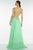 Alyce Paris - Beaded Strapless Sweetheart Long Dress With Side Slit 6568 In Green and Silver
