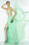 Alyce Paris - Beaded Strapless Sweetheart Long Dress With Side Slit 6568 In Green and Silver