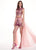 Rachel Allan - 6569 Two-Piece Floral Sequined Overskirt Gown In Pink