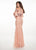 Rachel Allan - 6571 Two Piece Off-Shoulder Lace Dress In Pink